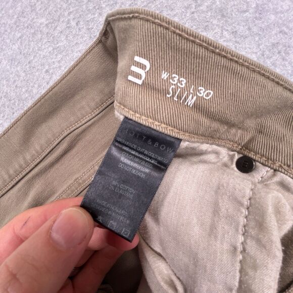 Mott & Bow Jeans Mens 33 x 30 (32 x 29) Mercer Green Slim Straight Denim Stretch - Picture 11 of 15